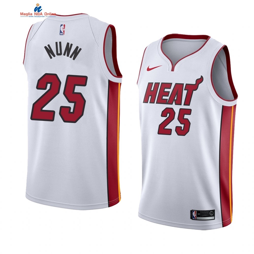 Maglia NBA Nike Miami Heat #25 Kengrick Nunn Bianco Association 2019-20 Acquista