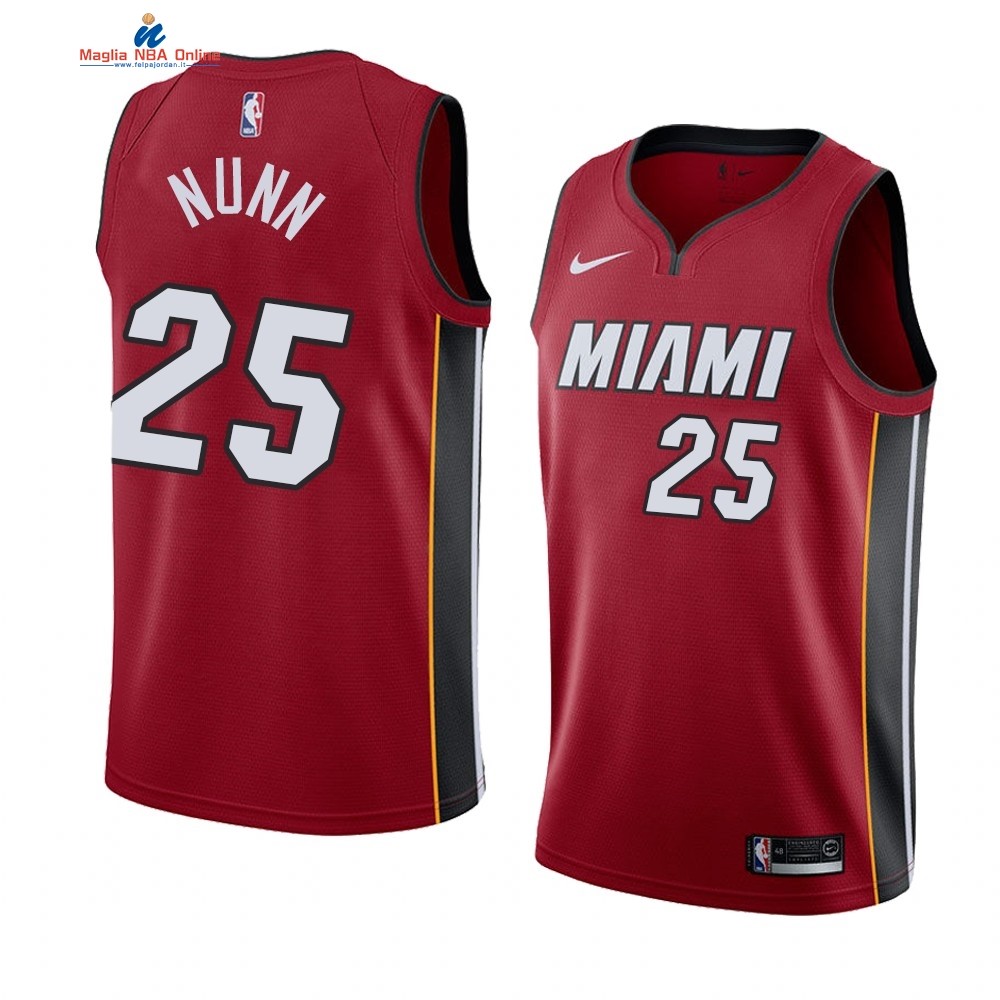 Maglia NBA Nike Miami Heat #25 Kengrick Nunn Rosso Statement 2019-20 Acquista