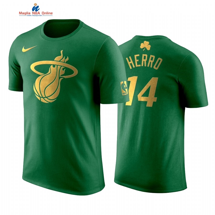 Maglia NBA Nike Miami Heat Manica Corta #14 Tyler Herro Verde Acquista