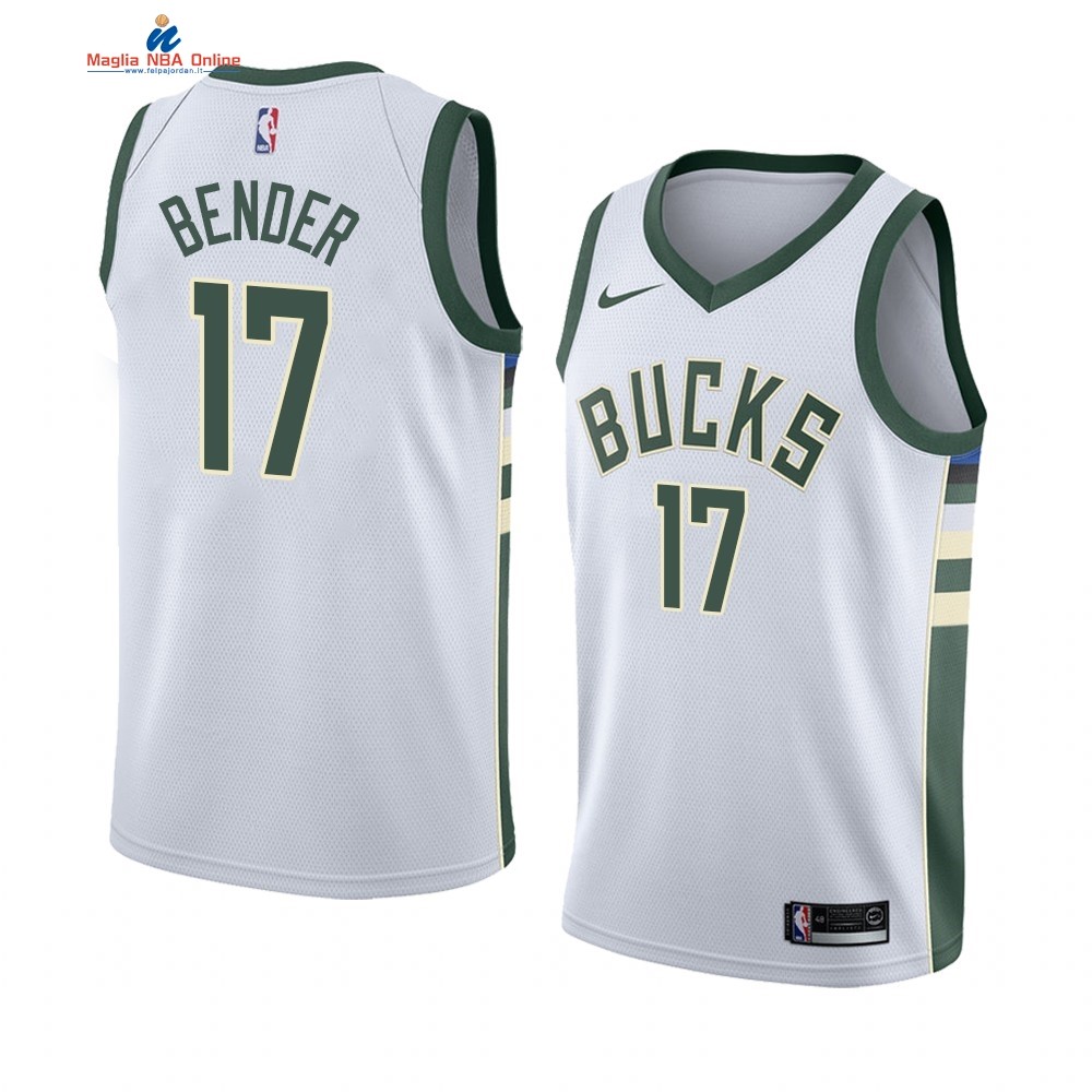 Maglia NBA Nike Milwaukee Bucks #17 Dragan Bender Bianco Association 2019-20 Acquista