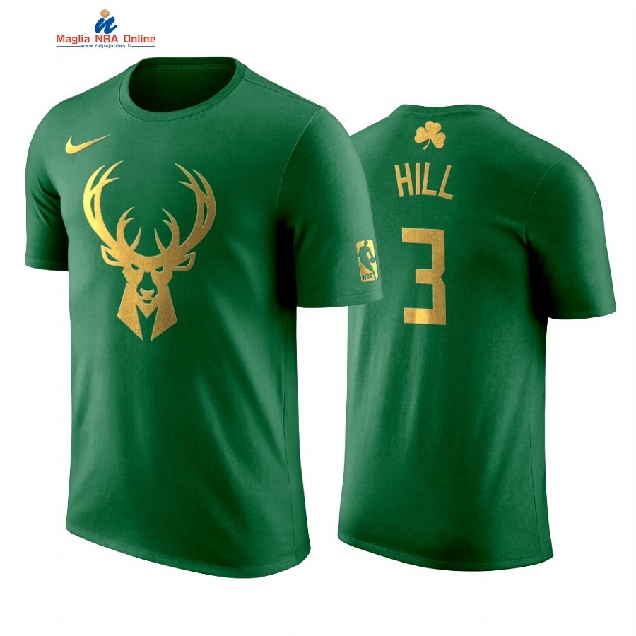 Maglia NBA Nike Milwaukee Bucks Manica Corta #3 George Hill Verde Acquista