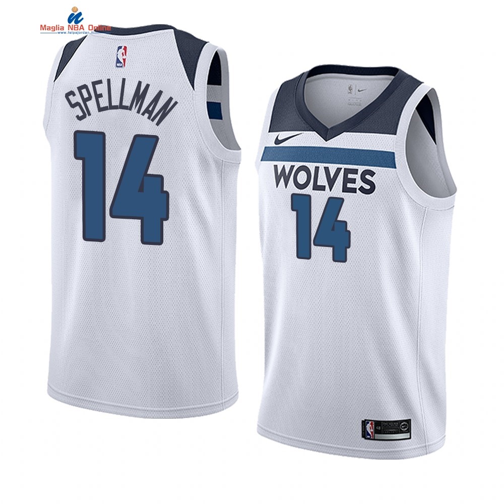 Maglia NBA Nike Minnesota Timberwolvs #14 Omari Spellman Bianco Association 2019-20 Acquista