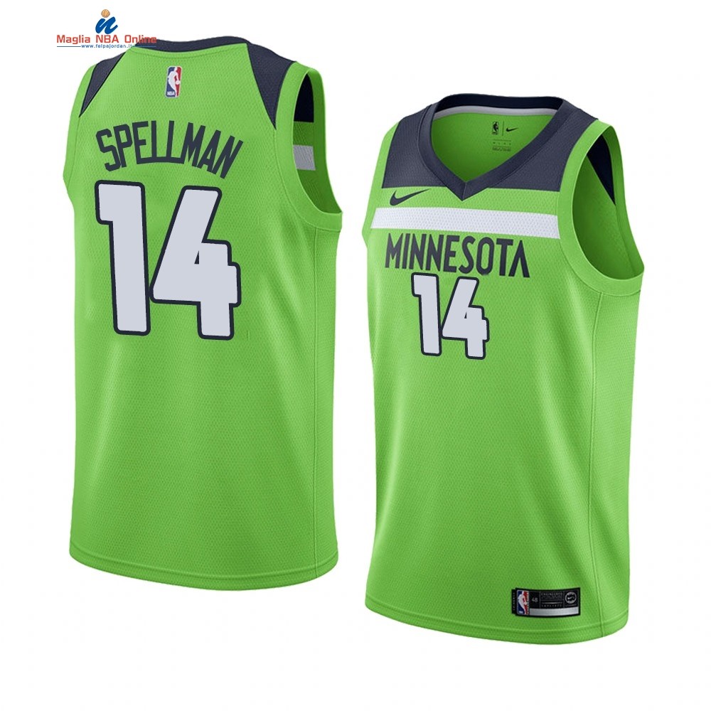 Maglia NBA Nike Minnesota Timberwolvs #14 Omari Spellman Verde Statement 2019-20 Acquista