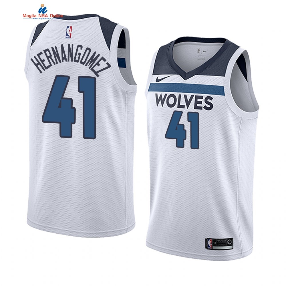 Maglia NBA Nike Minnesota Timberwolvs #41 Juancho Hernangomez Bianco 2020 Acquista