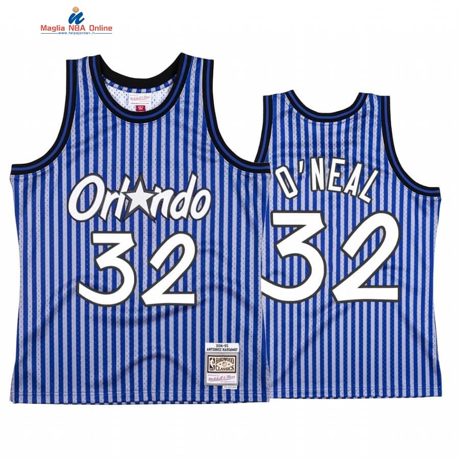 Maglia NBA Orlando Magic Independence Day #32 Shaquille O'Neal Blu Hardwood Classics Acquista