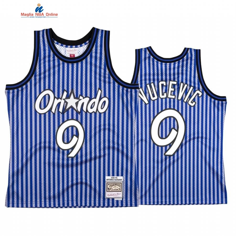 Maglia NBA Orlando Magic Independence Day #9 Nikola Vucevic Blu Hardwood Classics Acquista