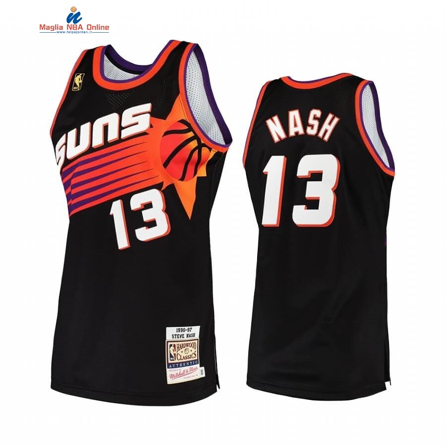 Maglia NBA Phoenix Suns Authentic #13 Steve Nash Nero Hardwood Classics 1996 Acquista