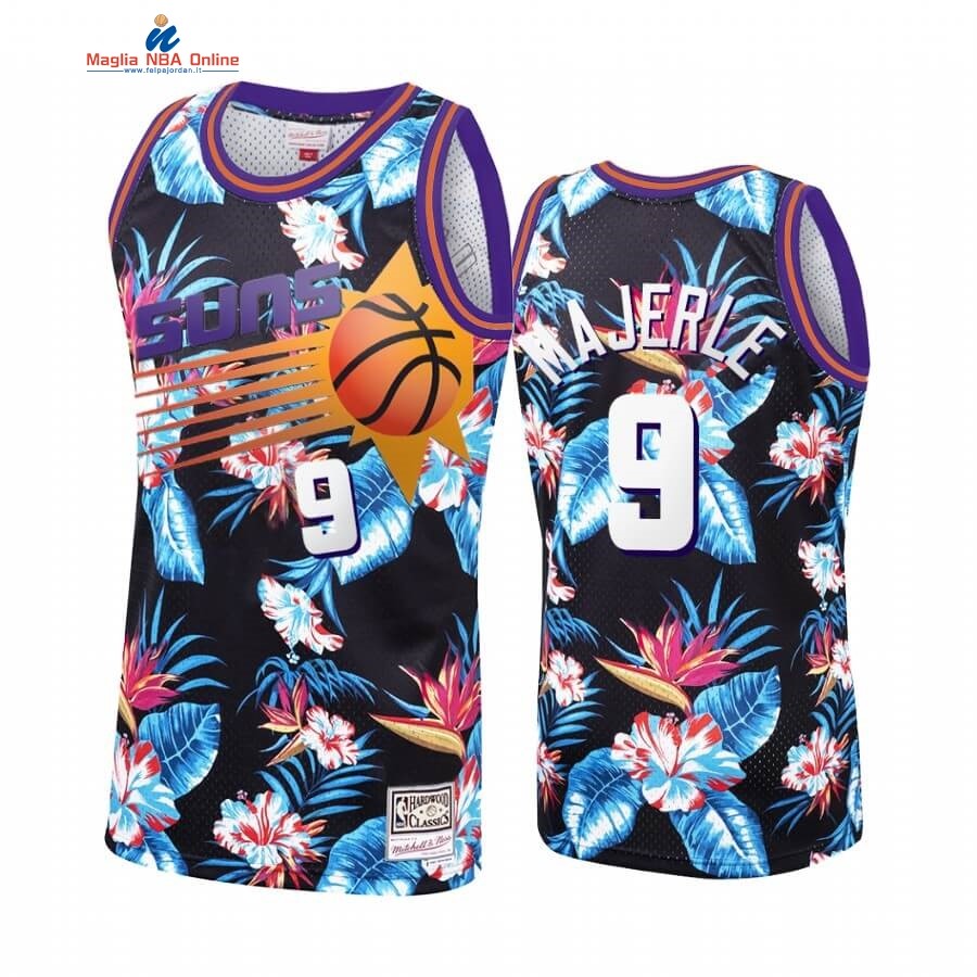 Maglia NBA Phoenix Suns floreale Fashion #1 Dan Majerle Nero Hardwood Classics Acquista