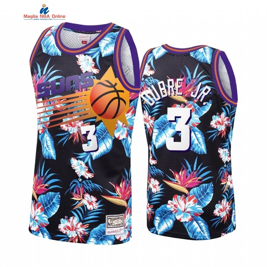 Maglia NBA Phoenix Suns floreale Fashion #3 Kelly Oubre JR. Nero Hardwood Classics Acquista