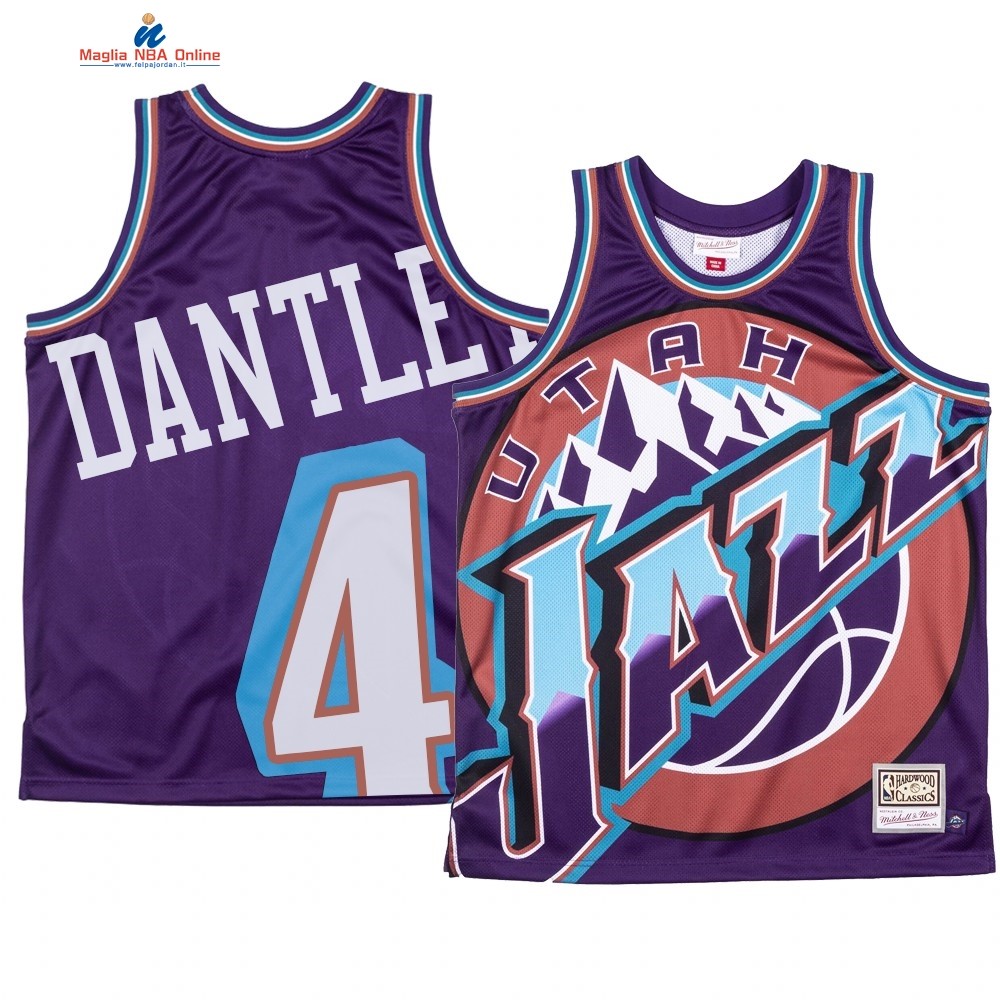 Maglia NBA Utah Jazz Big Face #4 Adrian Dantley Porpora Acquista