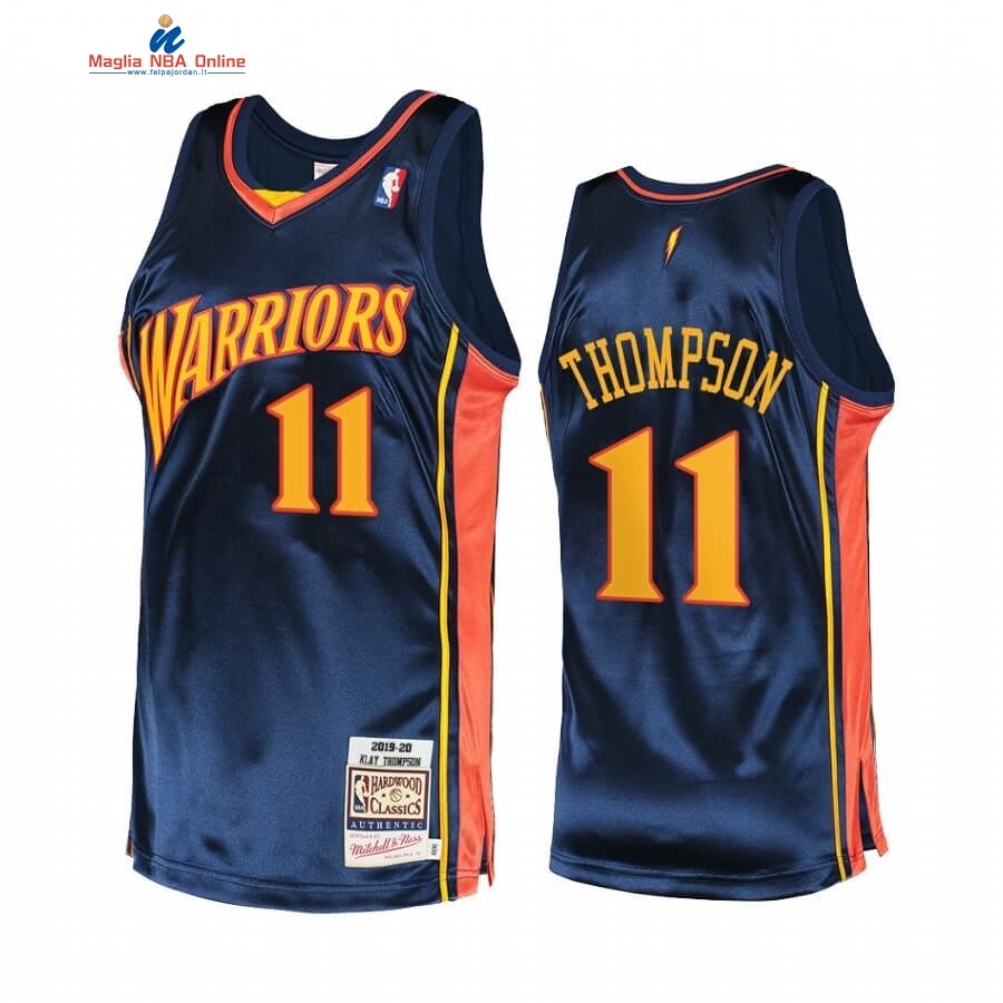 Maglia NBA Warriors Authentic #11 Klay Thompson Marino Hardwood Classics 2009-10 Acquista