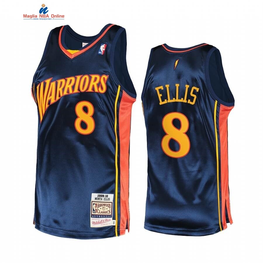 Maglia NBA Warriors Authentic #8 Monta Ellis Marino Hardwood Classics 2009-10 Acquista