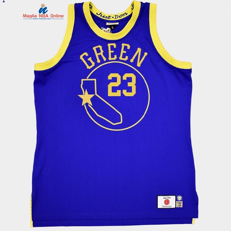 Maglia NBA Warriors Just Don X Mitchell Ness #23 Draymond Green Blu Hardwood Classics Acquista