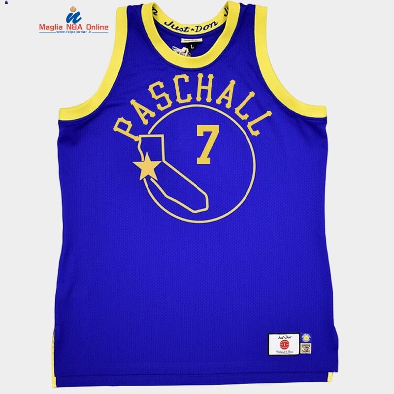 Maglia NBA Warriors Just Don X Mitchell Ness #7 Eric Pachall Blu Hardwood Classics Acquista