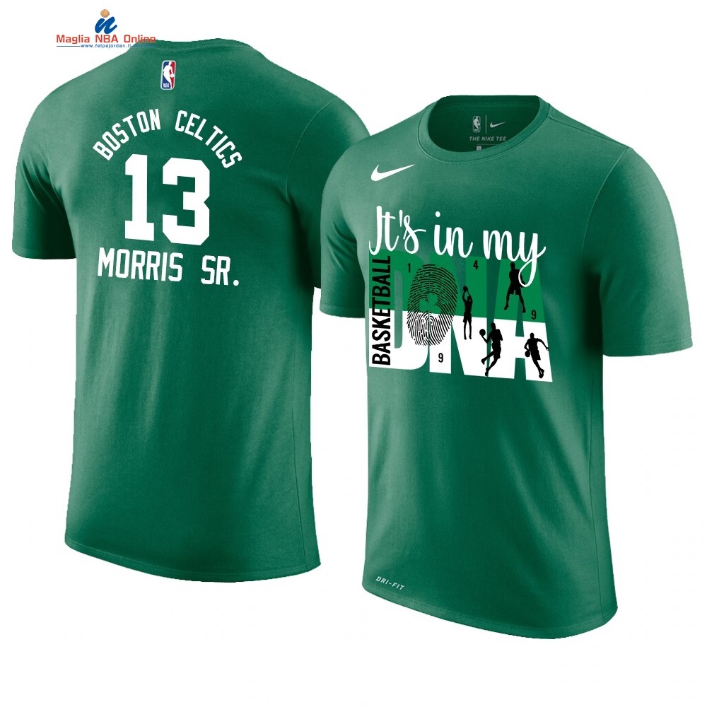T Shirt NBA Boston Celtics DNA #13 Marcus Morris Sr. Verde Acquista