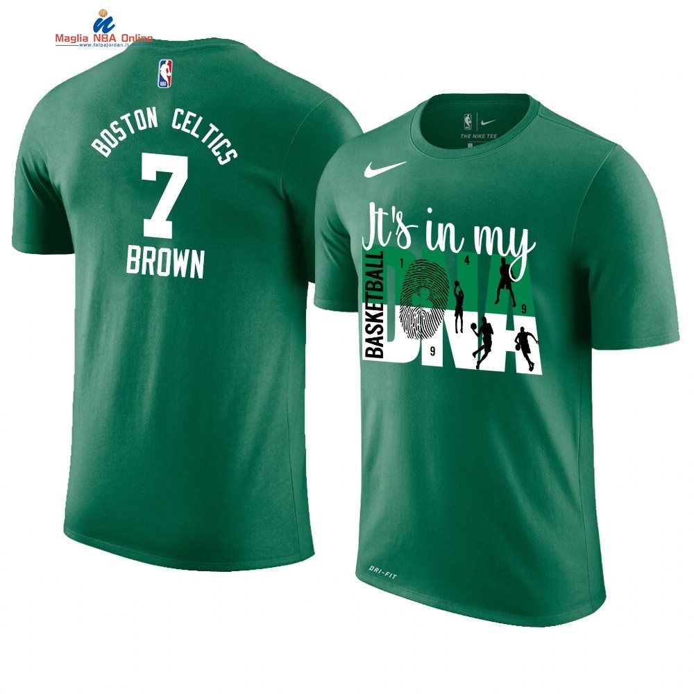 T Shirt NBA Boston Celtics DNA #7 Jaylen Brown Verde Acquista