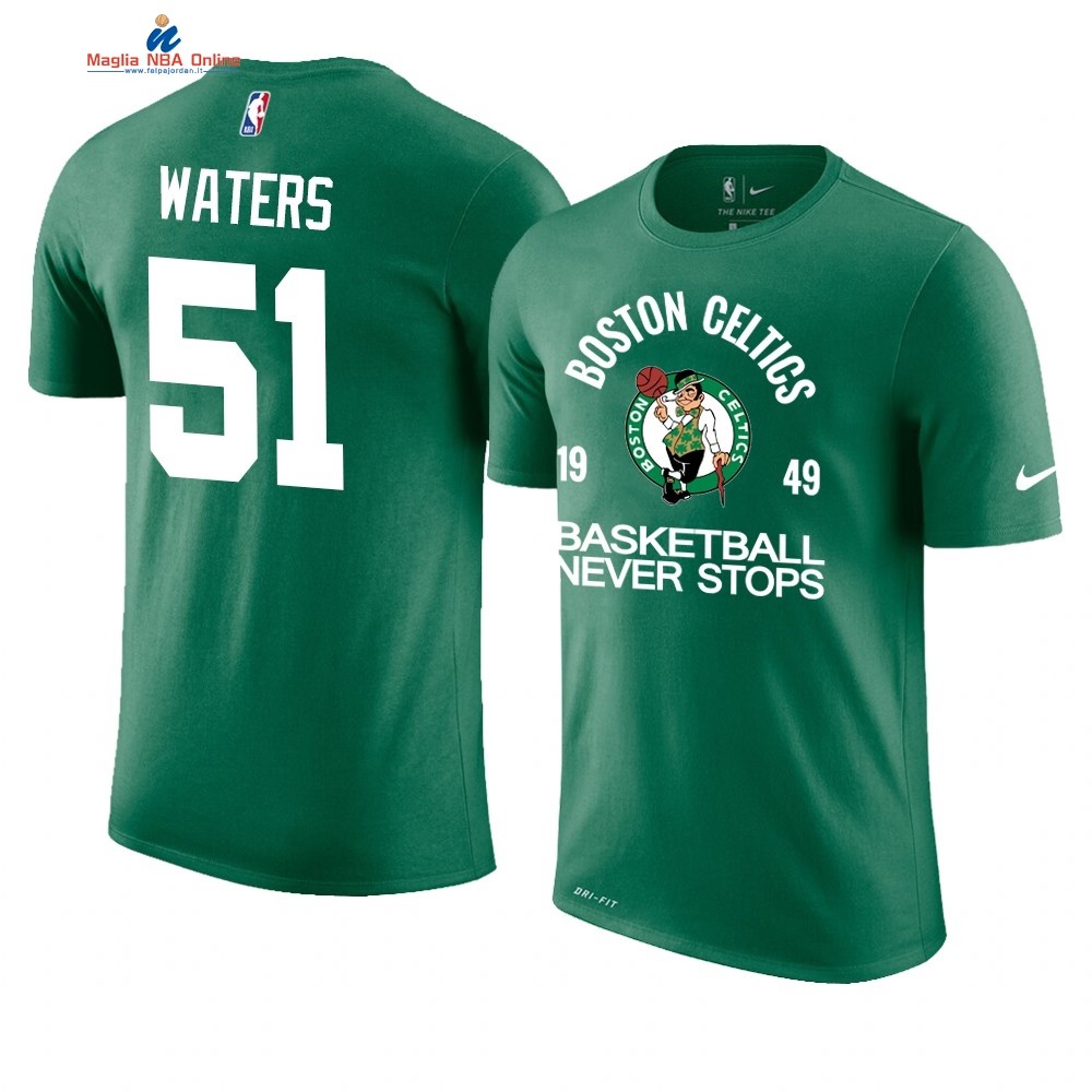 T Shirt NBA Boston Celtics Never Stops #51 Tremont Waters Verde Acquista