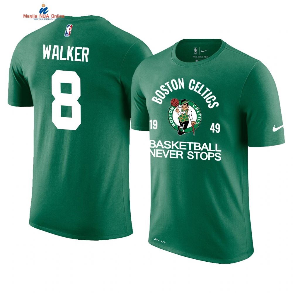 T Shirt NBA Boston Celtics Never Stops #8 Kemba Walker Verde Acquista
