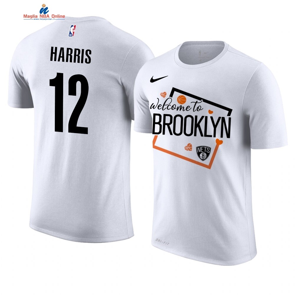 T Shirt NBA Brooklyn Nets Welcome #12 Joe Harris Bianco Acquista