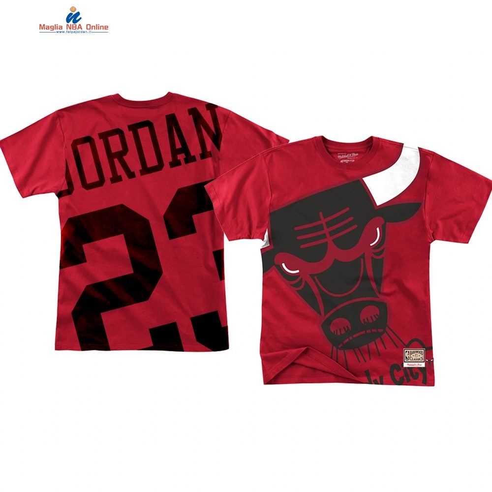 T Shirt NBA Chicago Bulls Big Face #23 Michael Jordan Rosso Acquista