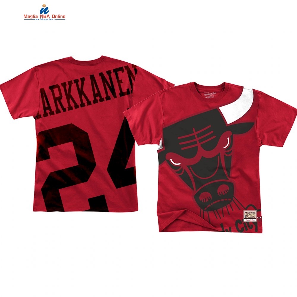 T Shirt NBA Chicago Bulls Big Face #24 Lauri Markkanen Rosso Acquista