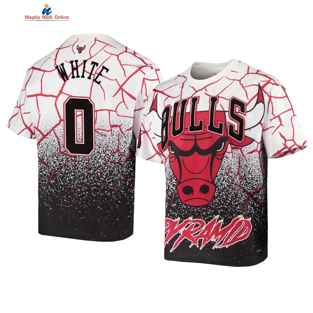 T Shirt NBA Chicago Bulls Pyramid Retro #0 Coby White Bianco Acquista