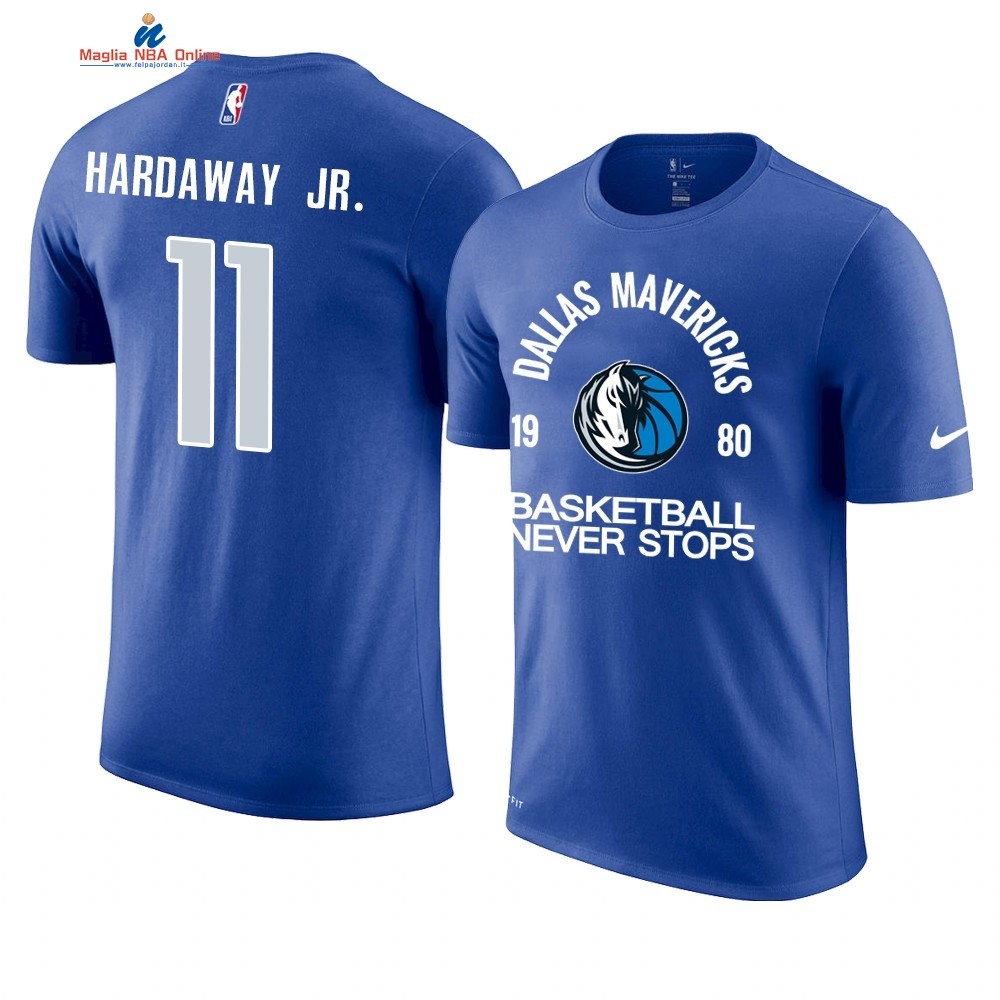 T Shirt NBA Dallas Mavericks Never Stops #11 Tim Hardaway Blu Acquista
