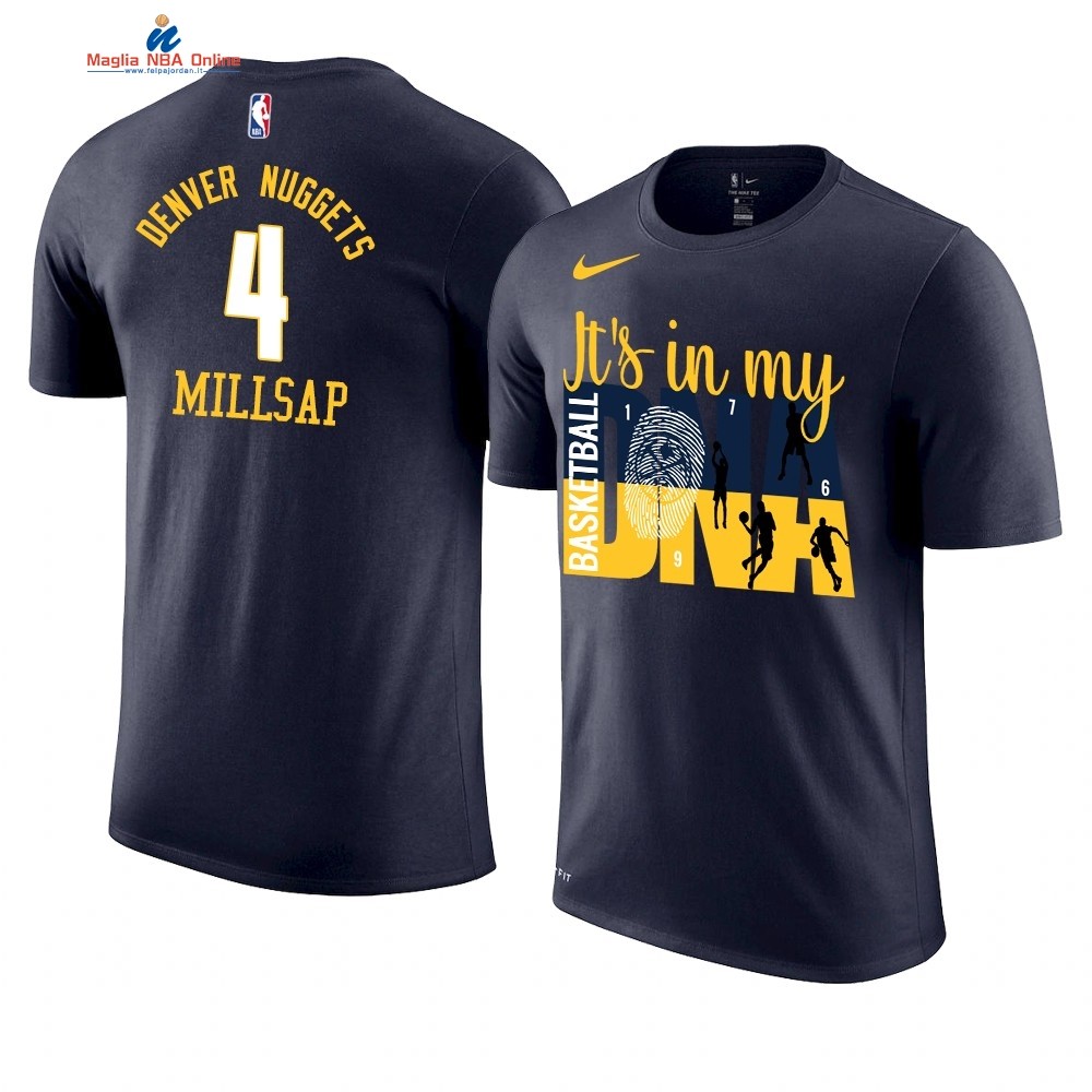 T Shirt NBA Denver Nuggets DNA #4 Paul Millsap Marino Acquista