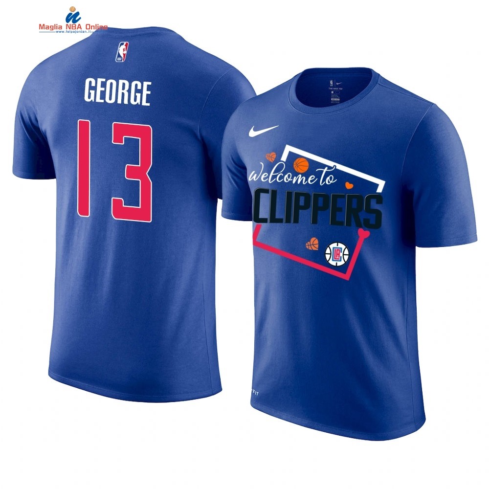 T Shirt NBA Los Angeles Clippers Welcome #13 Paul George Blu Acquista