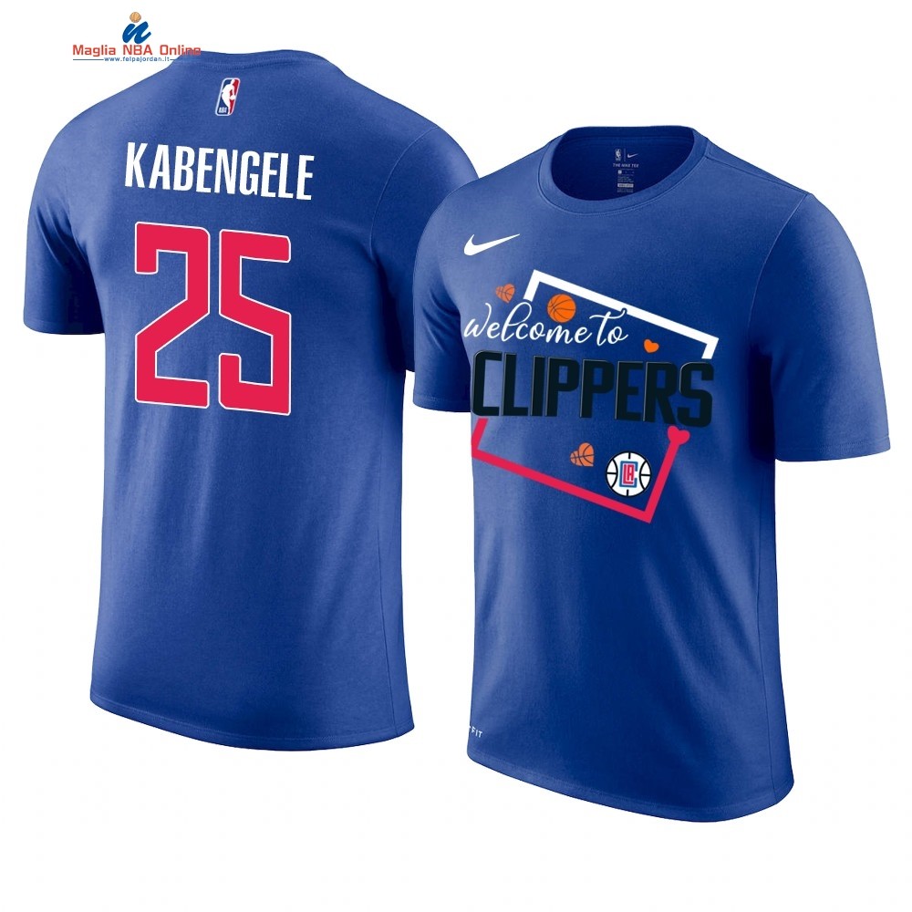 T Shirt NBA Los Angeles Clippers Welcome #25 Mfiondu Kabengele Blu Acquista