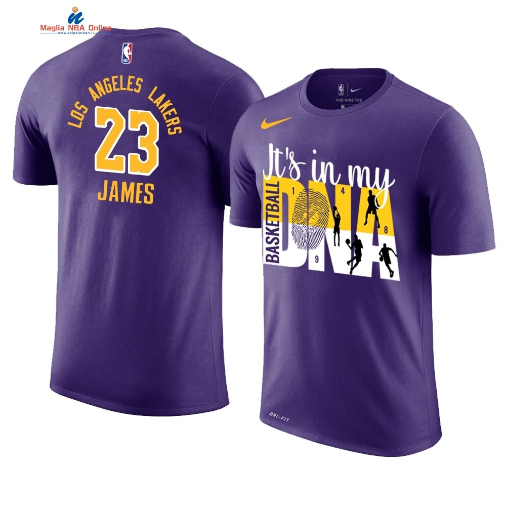 T Shirt NBA Los Angeles Lakers DNA #23 Lebron James Porpora Acquista