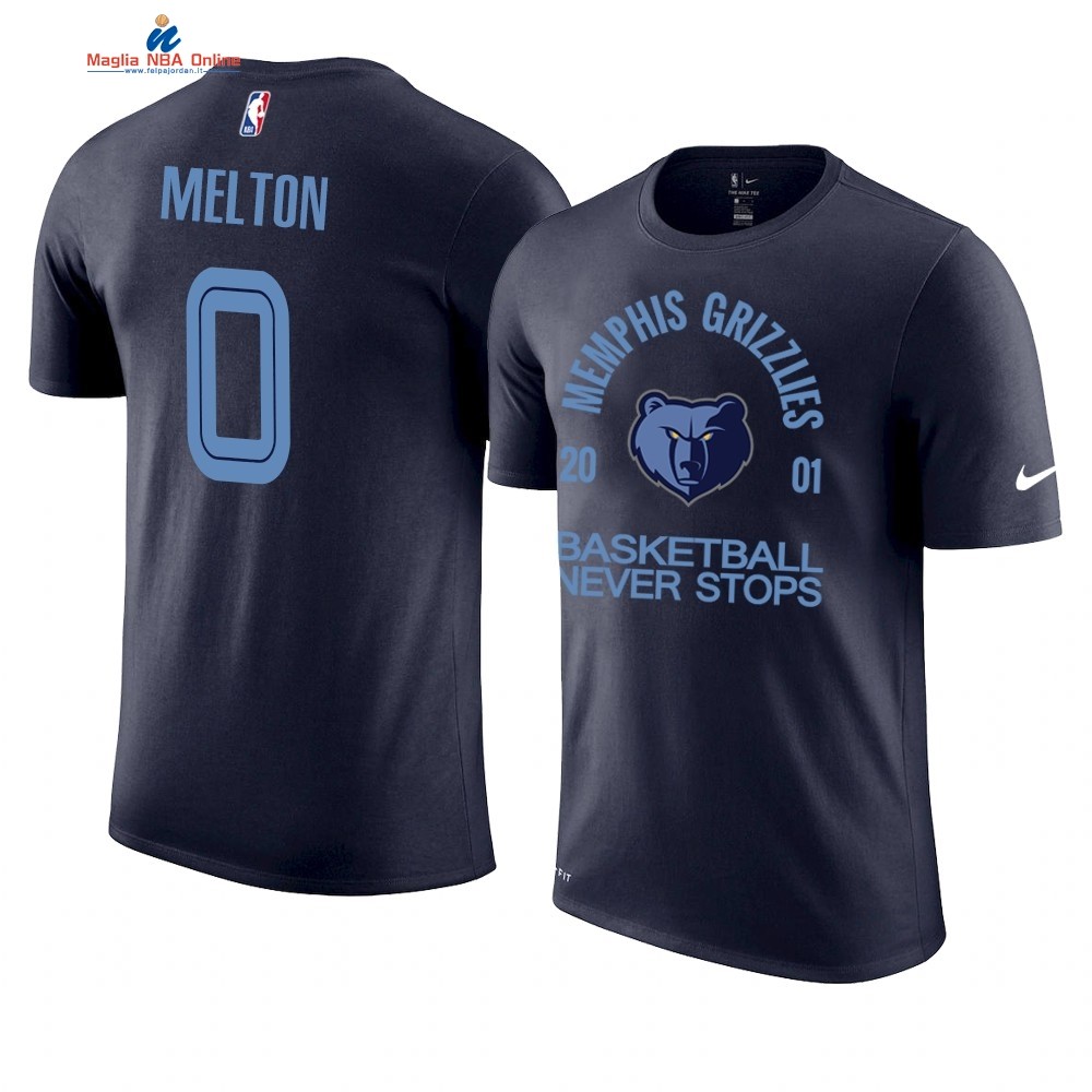 T Shirt NBA Memphis Grizzlies Never Stops #0 De'Anthony Melton Marino Acquista