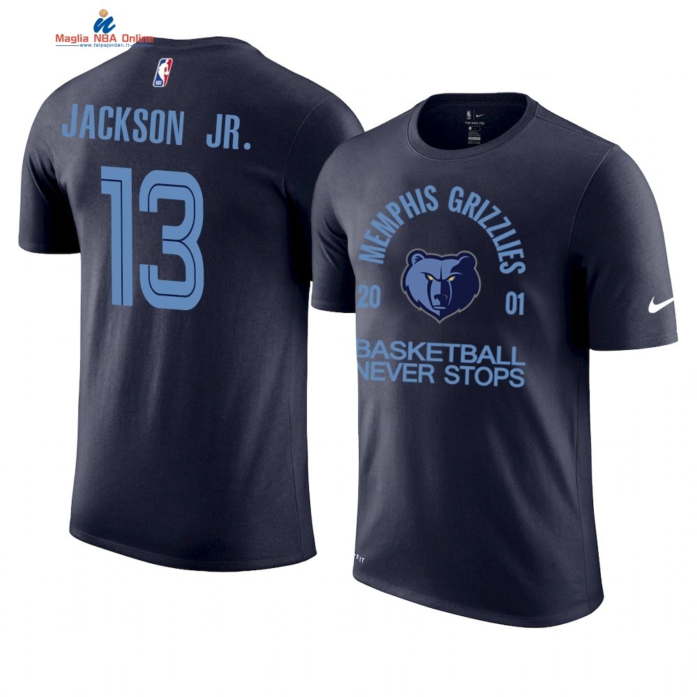 T Shirt NBA Memphis Grizzlies Never Stops #13 Jarent Jackson Jr. Marino Acquista