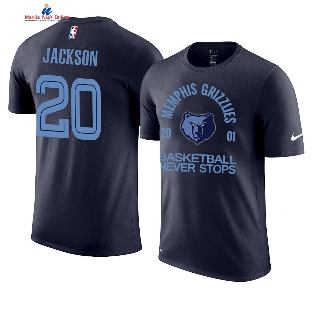 T Shirt NBA Memphis Grizzlies Never Stops #20 Josh Jackson Marino Acquista