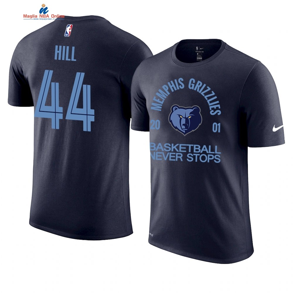 T Shirt NBA Memphis Grizzlies Never Stops #44 Solomon Hill Marino Acquista
