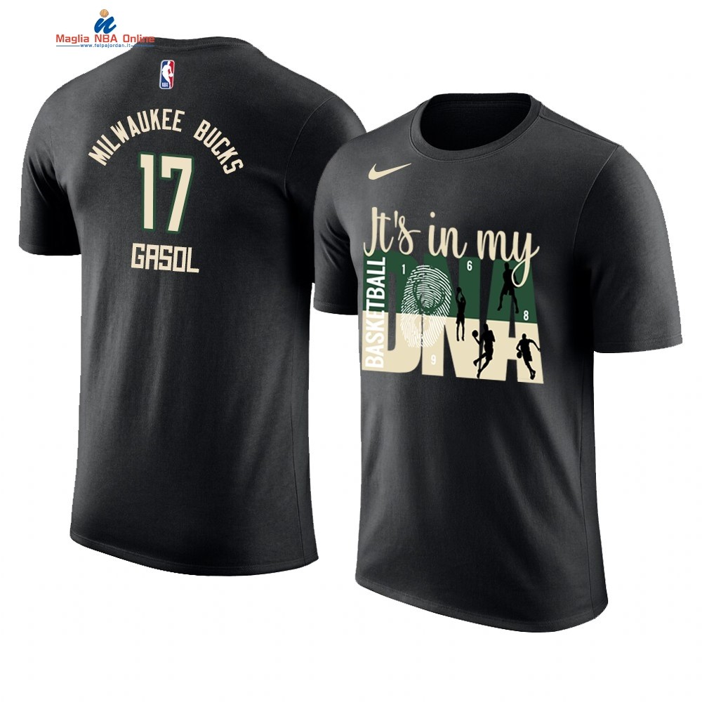 T Shirt NBA Milwaukee Bucks DNA #17 Pau Gasol Nero Acquista