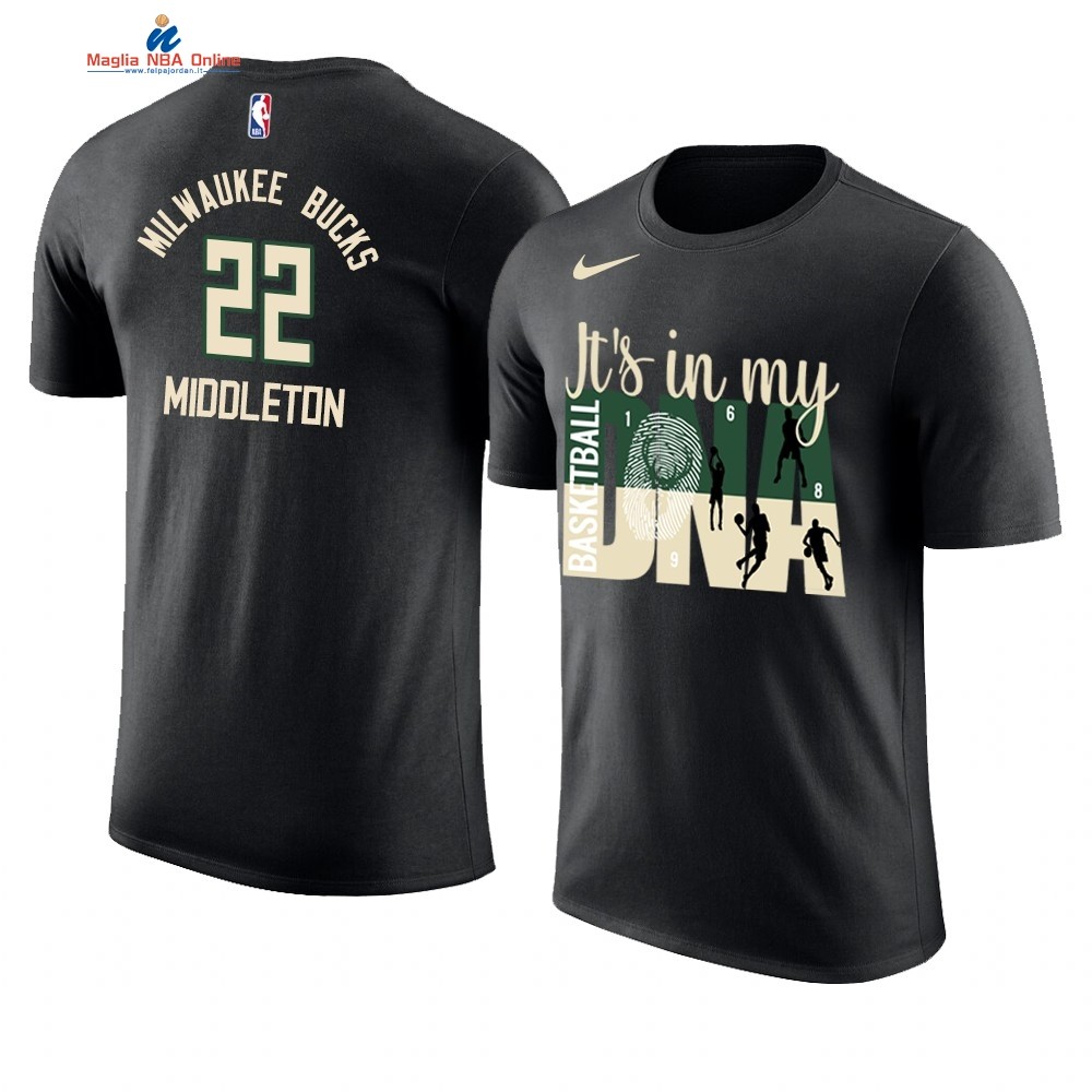 T Shirt NBA Milwaukee Bucks DNA #22 Khris Middleton Nero Acquista