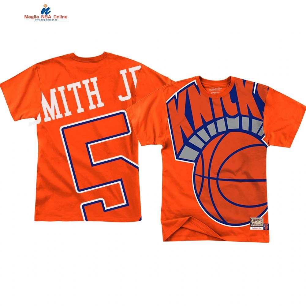 T Shirt NBA New York Knicks Big Face #5 Dennis Smith Jr. Arancia Acquista