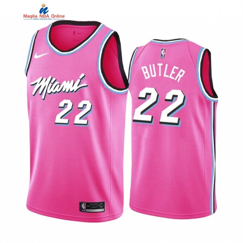 Maglia NBA Earned Edition Miami Heat #22 Jimmy Butler Nike Rosa Acquista