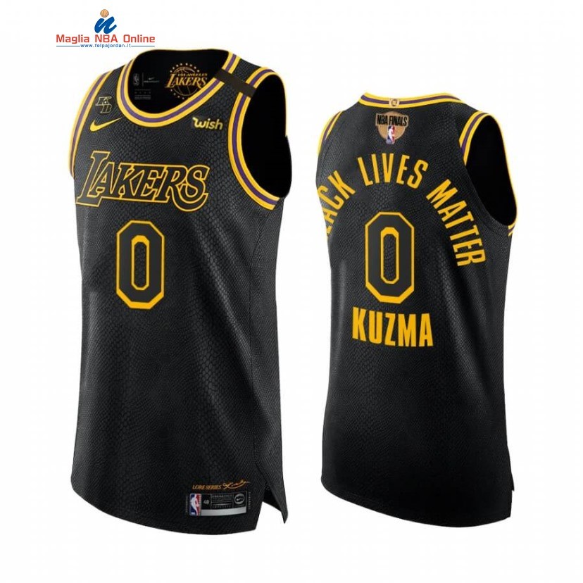 Maglia NBA L.A.Lakers 2020 Campionato Finali #0 Kyle Kuzma BLM Nero Mamba Acquista