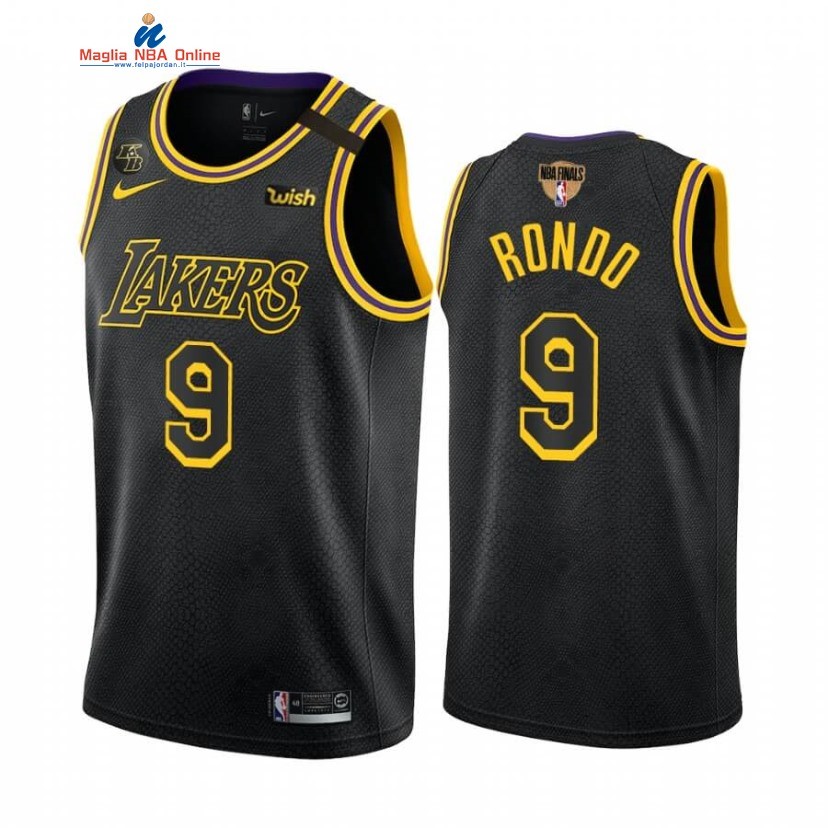 Maglia NBA L.A.Lakers 2020 Campionato Finali #9 Rajon Rondo Nero Mamba Acquista
