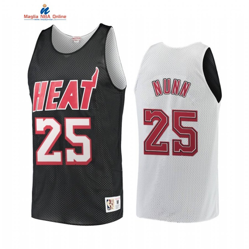 Maglia NBA Miami Heat #25 Kendrick Nunn Nero Bianco Hardwood Classics Acquista