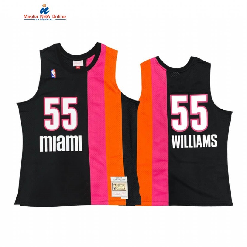 Maglia NBA Miami Heat #55 Jason Williams Nero Throwback Acquista