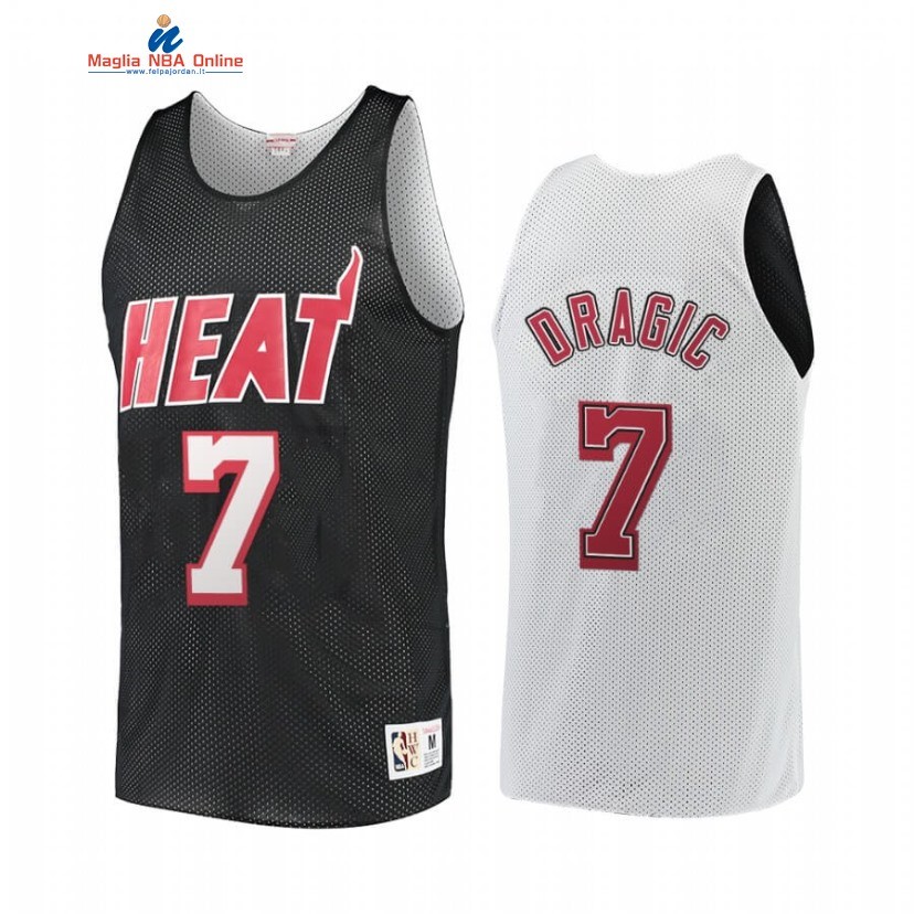 Maglia NBA Miami Heat #7 Goran Dragic Nero Bianco Hardwood Classics Acquista