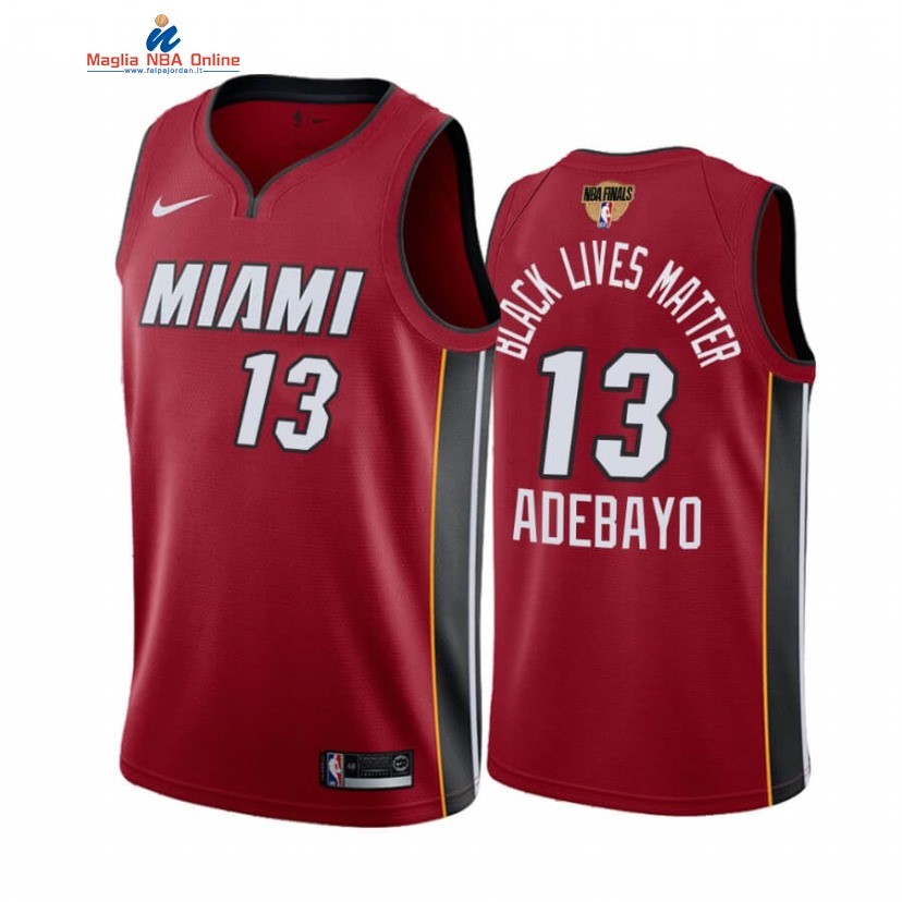 Maglia NBA Miami Heat 2020 Campionato Finali #13 Bam Adebayo BLM Rosso Statement Acquista