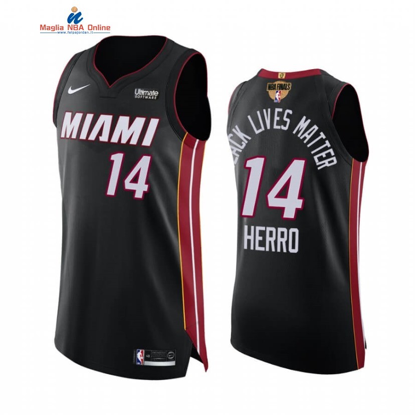 Maglia NBA Miami Heat 2020 Campionato Finali #14 Tyler Herro BLM Nero Icon Acquista