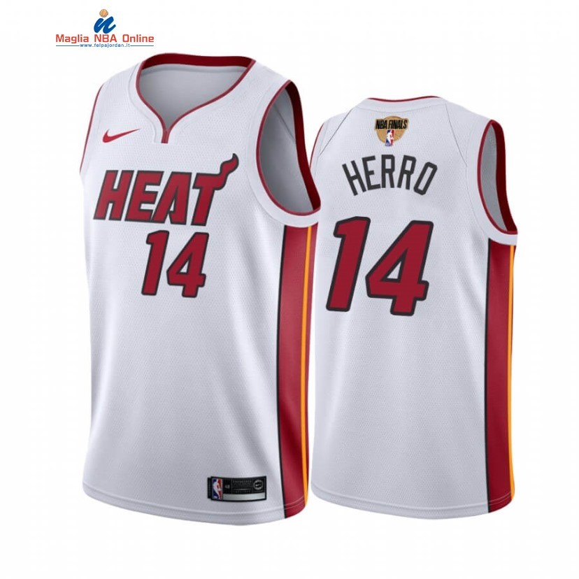 Maglia NBA Miami Heat 2020 Campionato Finali #14 Tyler Herro Bianco Association Acquista