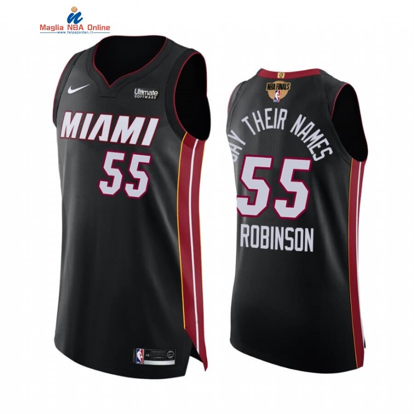 Maglia NBA Miami Heat 2020 Campionato Finali #55 Duncan Robinson BLM Nero Icon Acquista