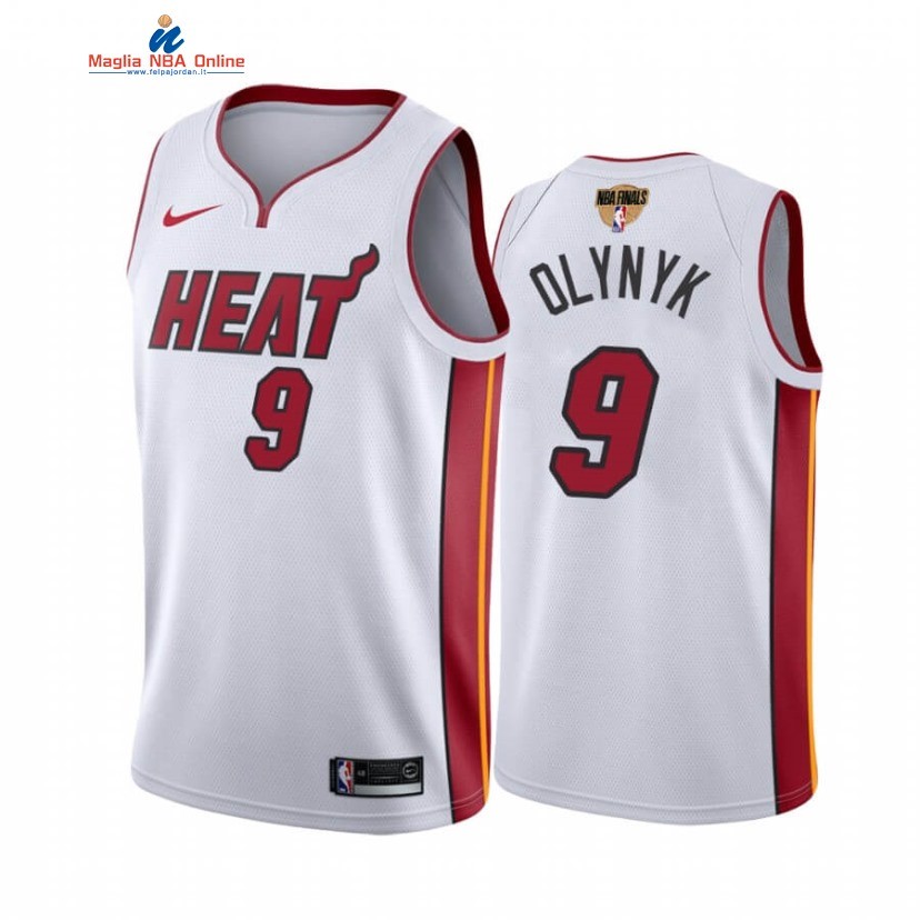 Maglia NBA Miami Heat 2020 Campionato Finali #9 Kelly Olynyk Bianco Association Acquista