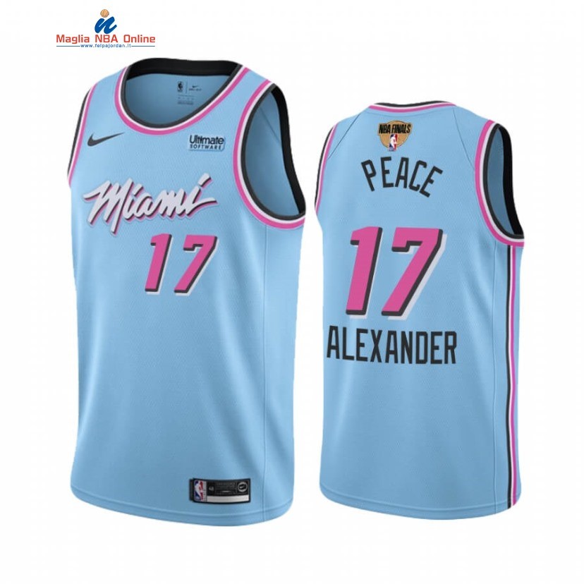 Maglia NBA Miami Heat 2020 Finale #17 Kyle Alexander Peace Blu Città Acquista